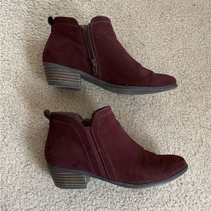 Burgundy Madeline ankle boots
